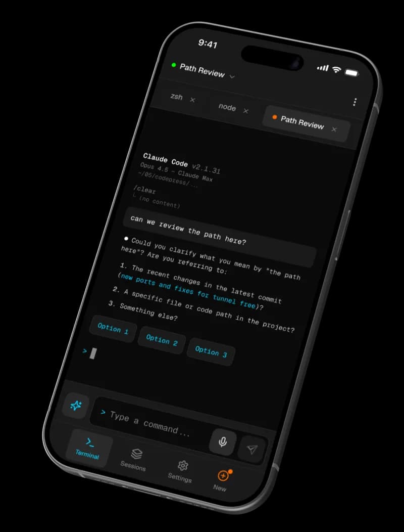 CodePress Terminal on mobile